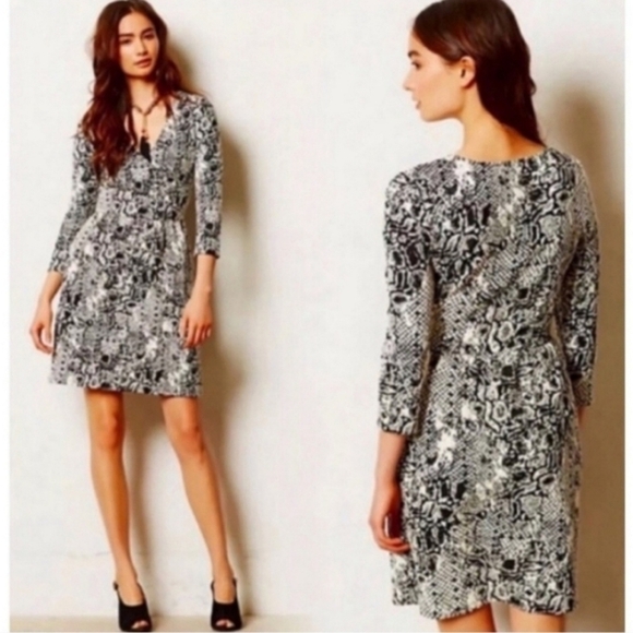 HD in Paris Black and White Python Print Dress Sm - Picture 1 of 6